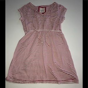 Htg 81 red white stripe tie dress xs cotton Knit